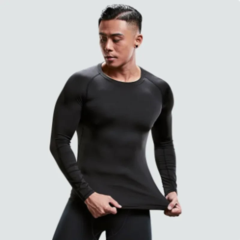 Men Sport T-shirt Quick Dry Bodybuilding Running Shirt Long Sleeve Compression Top Gym T Shirt Men Fitness Tight Rashgard