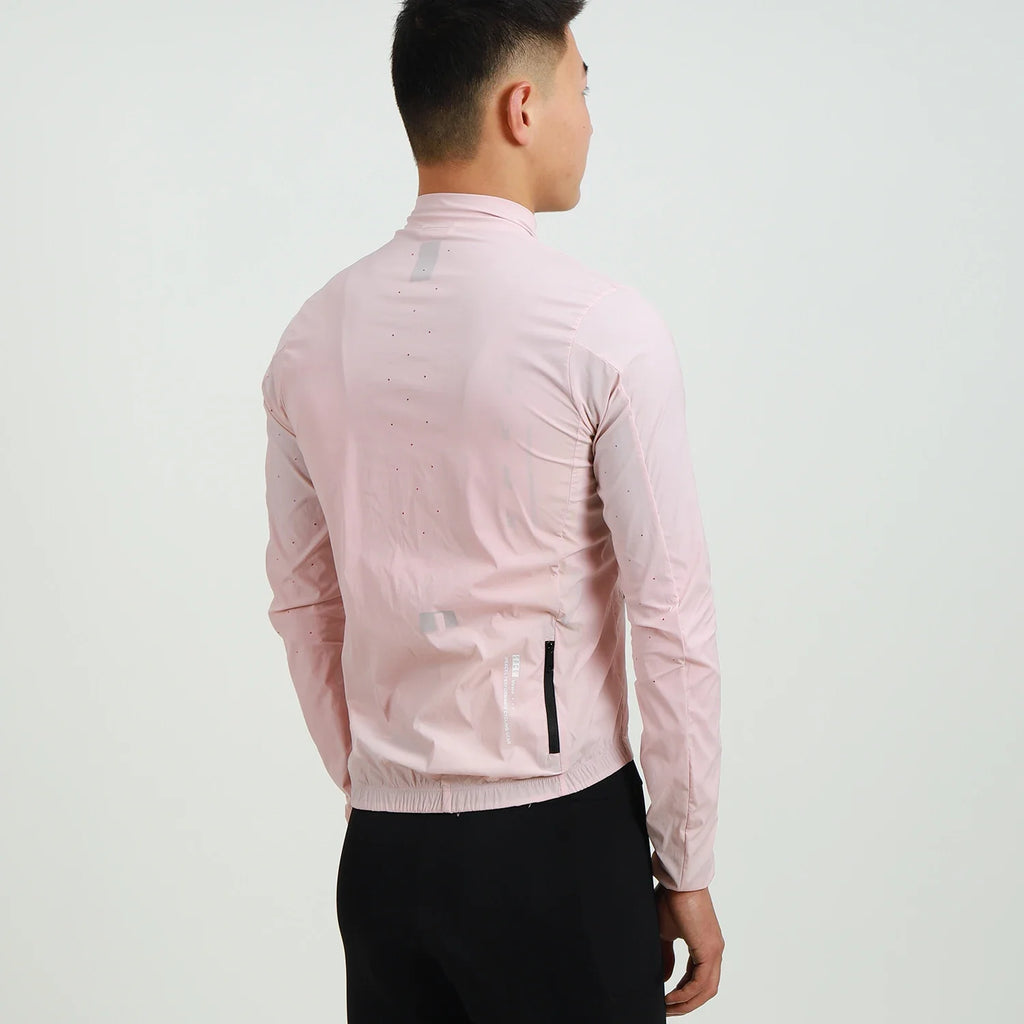 2024 New Season PRO Lightweight Windproof Cycling Jacket Road bike Wind Jacket Stretch Fabric With Zipper pocket PINK
