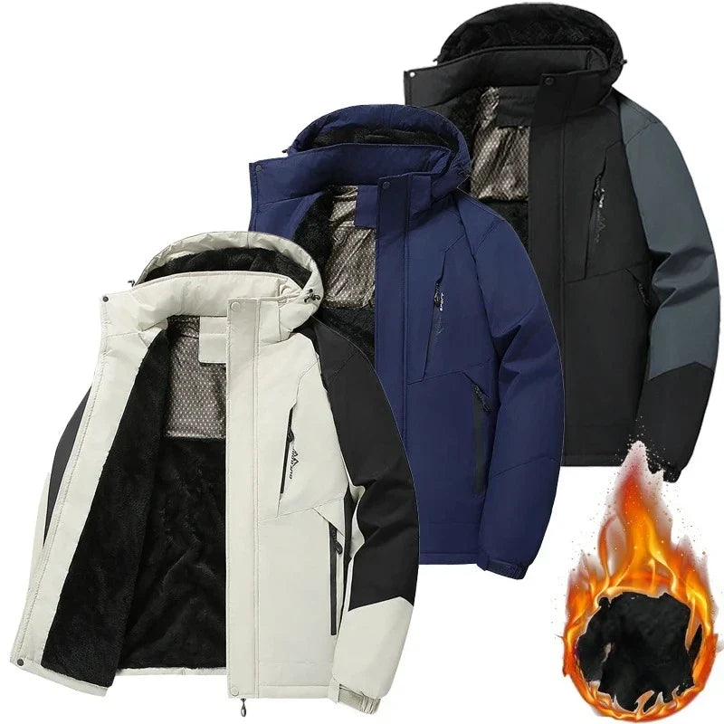 Large Size 8XL Winter Jacket Men Hooded Jumper Windbreaker Male Waterproof Windproof Warm Fleece Big Plus Thermal Outdoor Coat