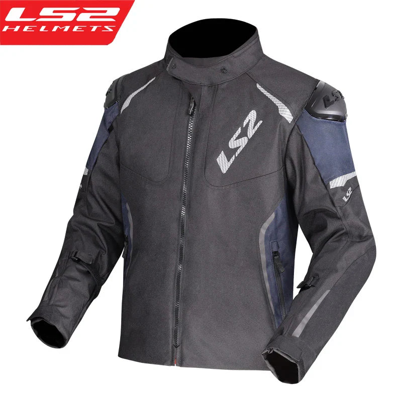 Original LS2 Motorcycle Jacket LS2 ZOOM Winter Warm Waterproof Motorbike Jacket Men Women Breathable CE Anti-fall Off-Road Coat