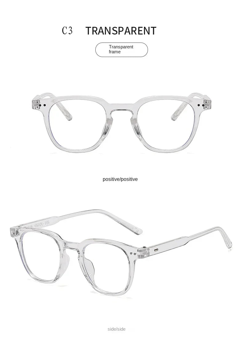 2024 New Fashion Y2K Style Glasses Frame Retro Square Glasses for Women Lady Decorative Eyeglasses Korean Powder Blusher Eyewear