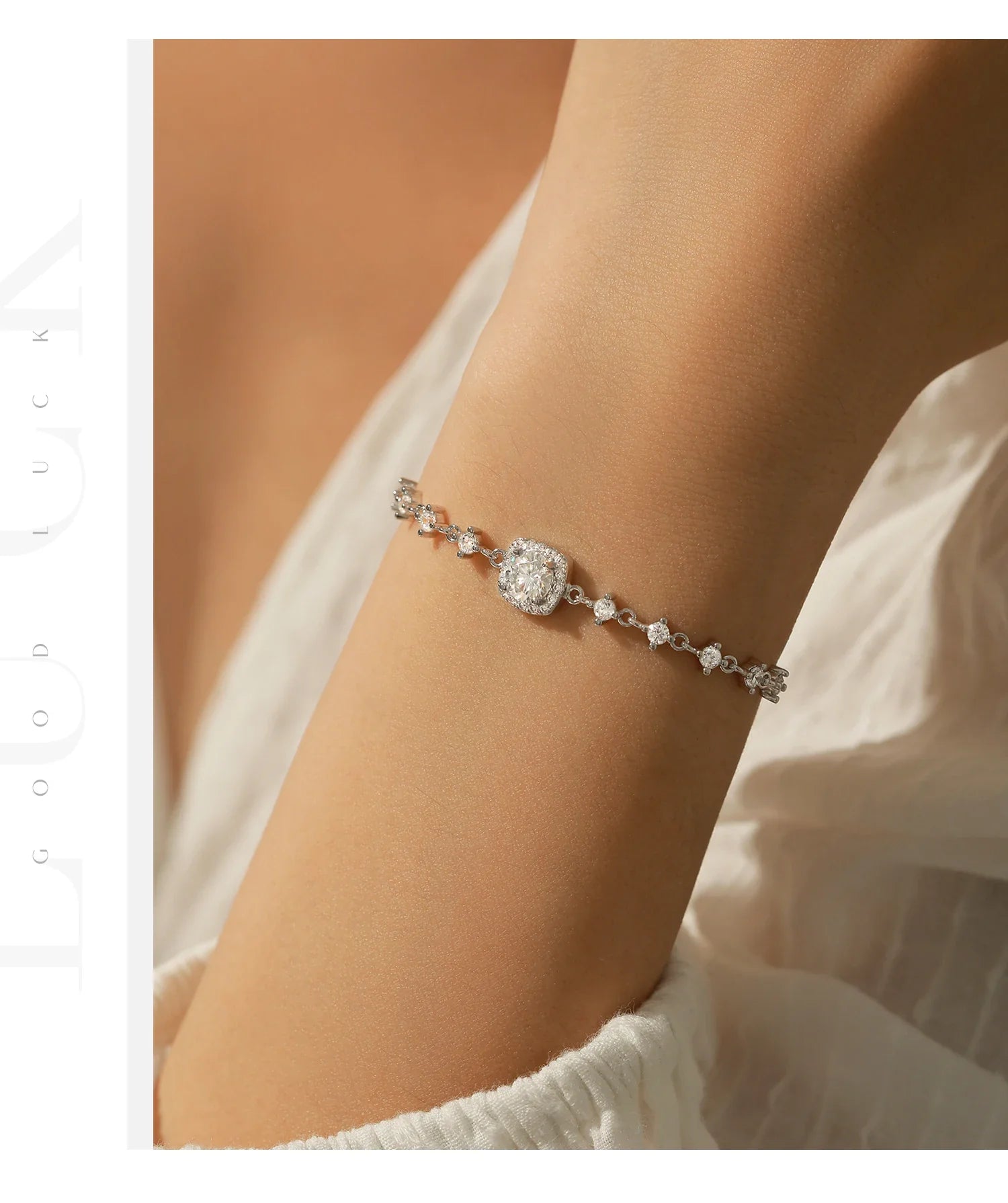 D Color Moissanite 925 Sterling Silver Luxury Geometric Charm Necklace Bracelet For Women Wedding Statement Jewelry Set