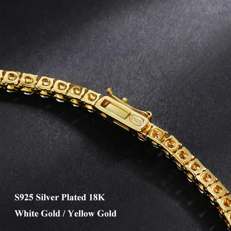 2/2.5/3/4/5mm Full D Color VVS1 Moissanite Tennis Necklace for Woman Man 925 Silver GRA Certified Party Bridal Neck Chain