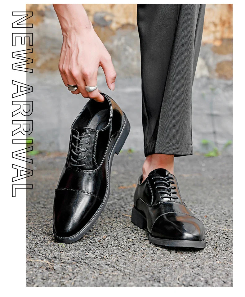 High Quality Men Genuine Leather Shoes Luxury Designer Oxford ShoesMale Business Office Brogue Dress Shoes for Men Wedding Shoe