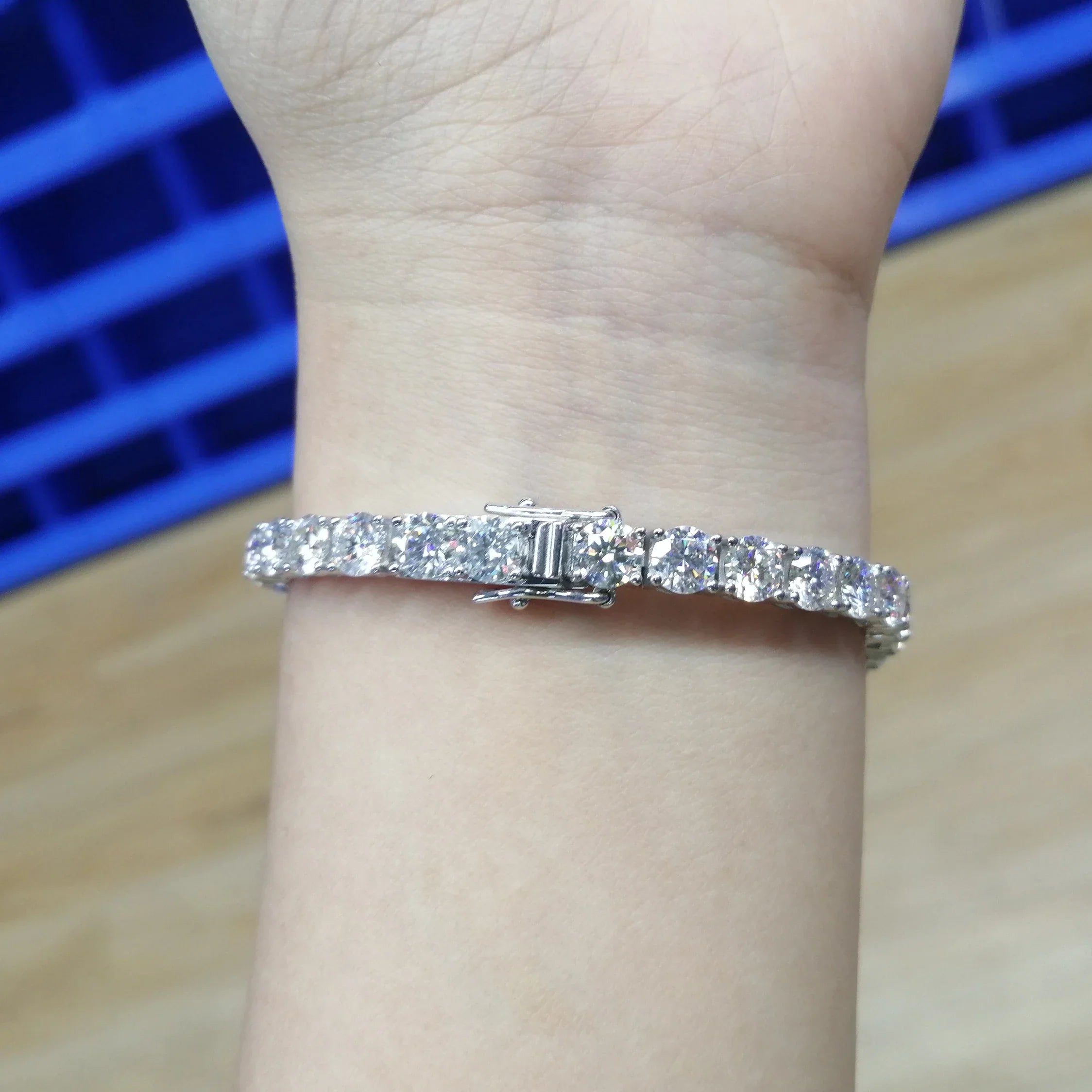 925 Sterling Silver Moissanite Bracelet 0.1ct 3mm D VVS1 Diamond with GRA for Women Sparkling Wedding Party Fine Jewelry