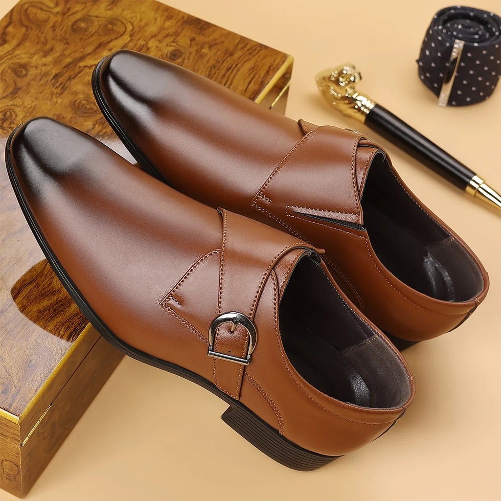 Men's Dress Casual Shoes – Leather Lace-Up Business Casual Footwear