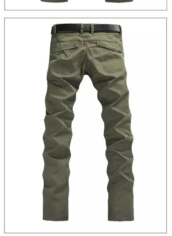 Spring and Summer Men's Casual Thin Labor Cargo Work Wear Army Slim Straight Overalls Cotton Long Pants Large Size Trousers