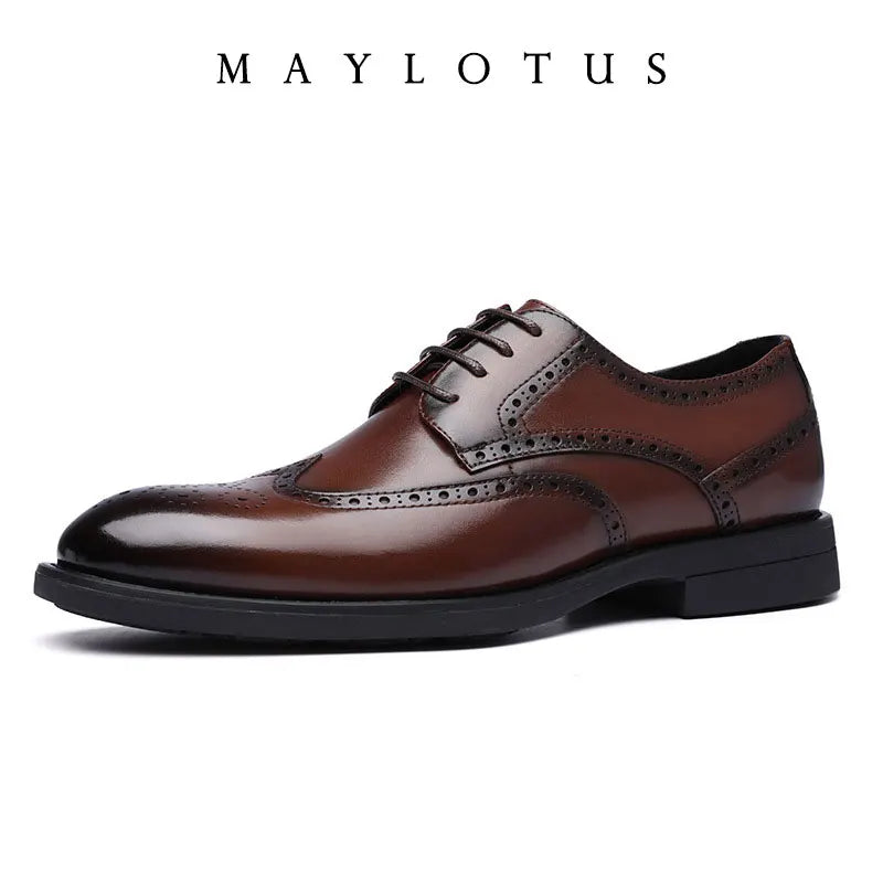 British Style Shoes PU Leather Business Formal Lace Up Oxfords Footwear Loafers Breathable Comfort Wedding Shoes