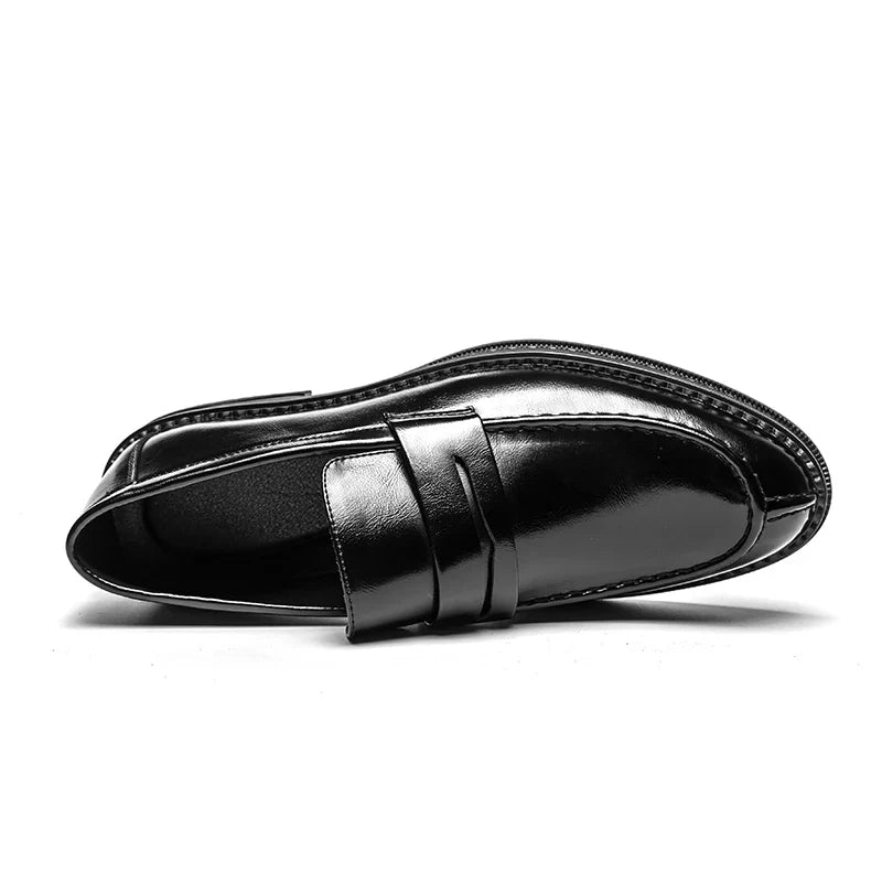 Premium Silver Business Shoes Men's Oxford Shoes Leather Brand Loafers Slip on High Quality Wedding Loafers Soft Sole Dress Shoe