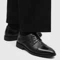 New Lace Designer Elegant Shoes Man Spring Autumn Business Casual Leather Shoe Male Fashion Solid Color Wedding Dress Shoes Man