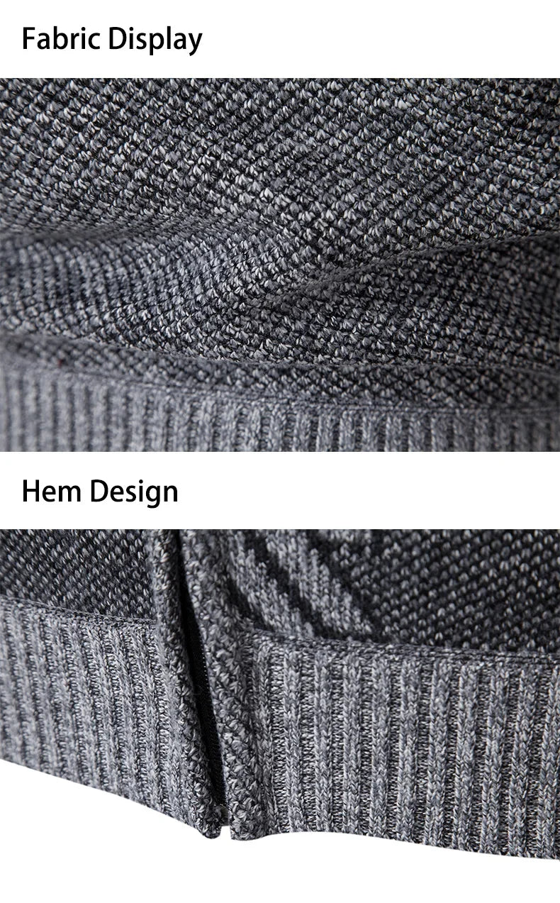 Men's Knit Cardigan Autumn Winter Sweater Coat Man Clothes Brown Blue Luxury Brand Button Fleece Lined Male Knitting Jackets