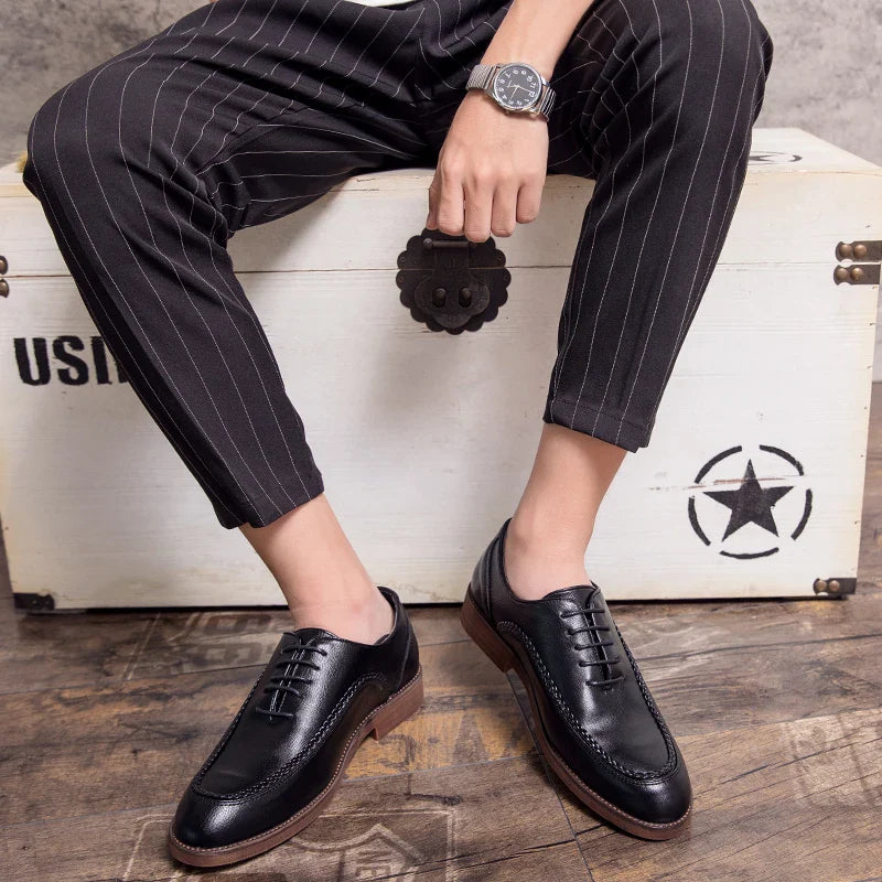 Spring Autumn New Men's Genuine Leather Casual Shoes Outdoor Work Shoes Office Dress Shoes Men's Wedding Shoes Free Delivery