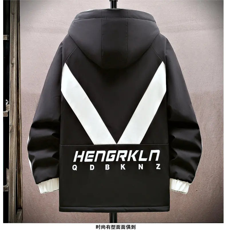 Winter Tracksuit Men Warm Sports Printed Thick Suit Mens Casual Hooded jacket+Pants Sweatsuit Male 2 Piece Sportswear