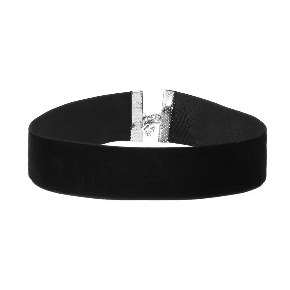 1PC New Fashion Adjustable Black Velvet Choker Wide Band Necklace Ribbon 90s Retro Vintage Gothic Goth Women Necklace