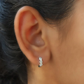 925 Sterling Silver D/VVS1 Moissanite Hoop Earrings for Women 0.9cttw Diamond Round Earrings Classic Wedding Party Gift