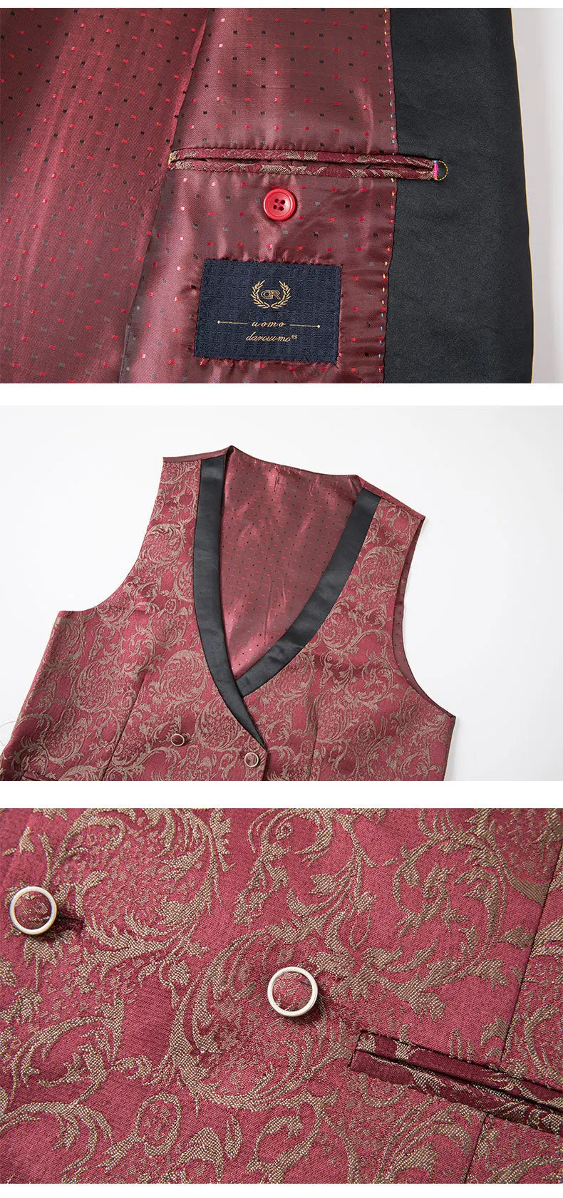 2025 New Large-Sized Jacquard Men's Suit for Wedding Dress, Groom's Suit Set, Host's Performance Costume