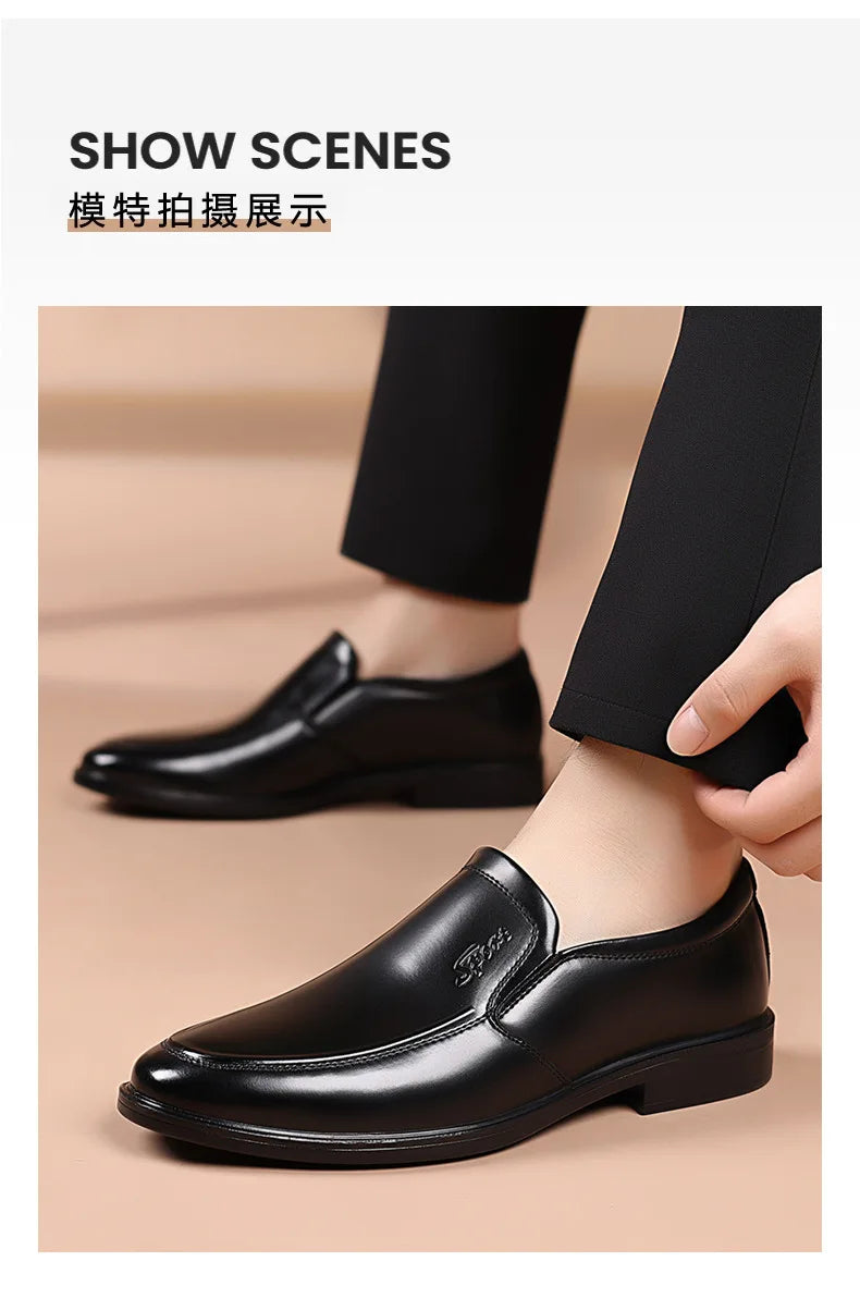 New Designer Soft Leather Shoes for Men Solid Color Fashion Business Casual Shoes Male Spring Autumn New Dress Shoe Man