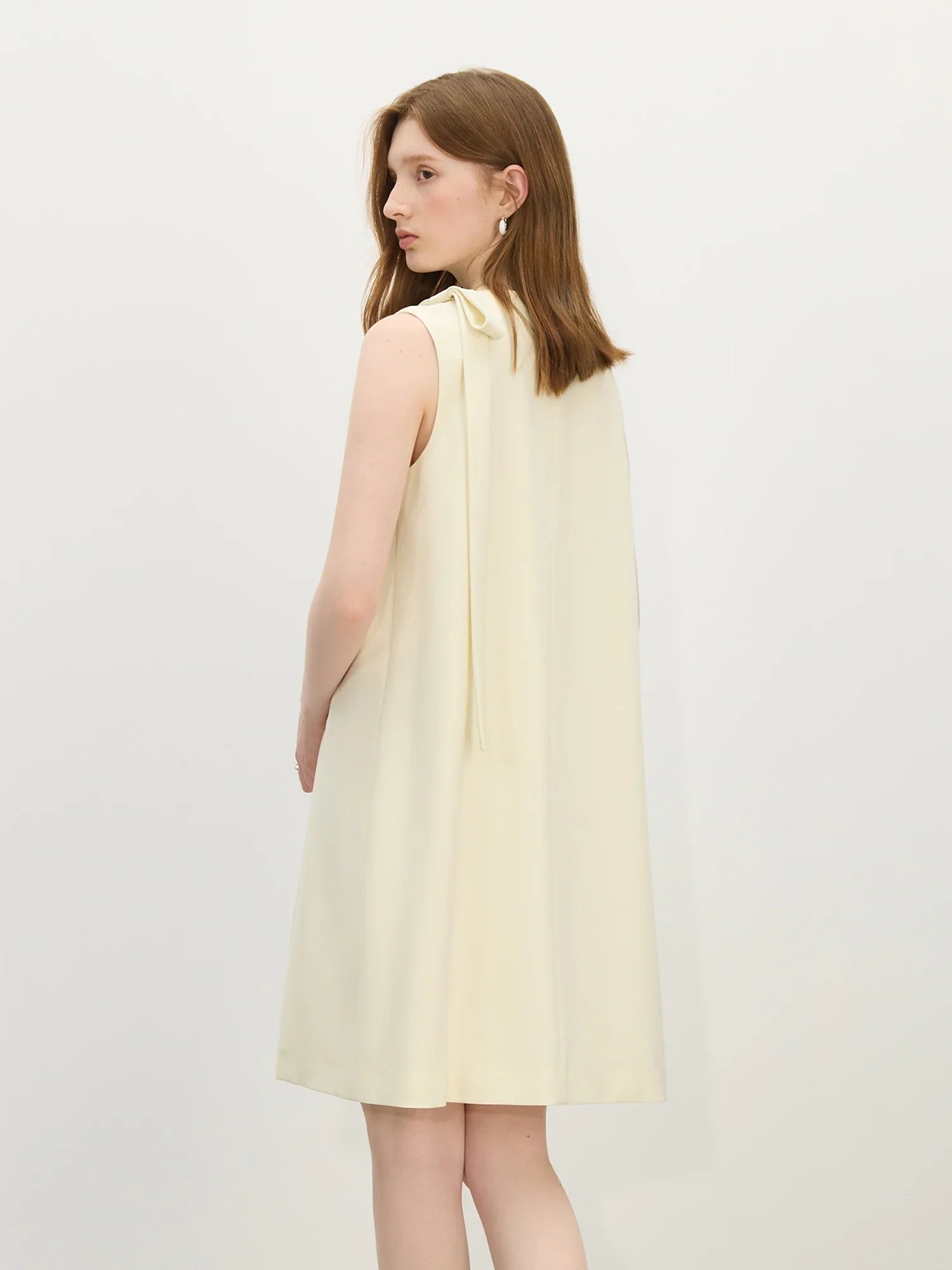 2025 Summer Petite Textured Pleated Dress - Artisan Bow Accents & Flared A-Line Silhouette for Casual Chic 25FS12622