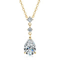 Exquisite 7x10mm Pear Cut Moissanite Pendant Necklace With Certificate for Women 925 Sterling Silver Chains Jewerly Gift