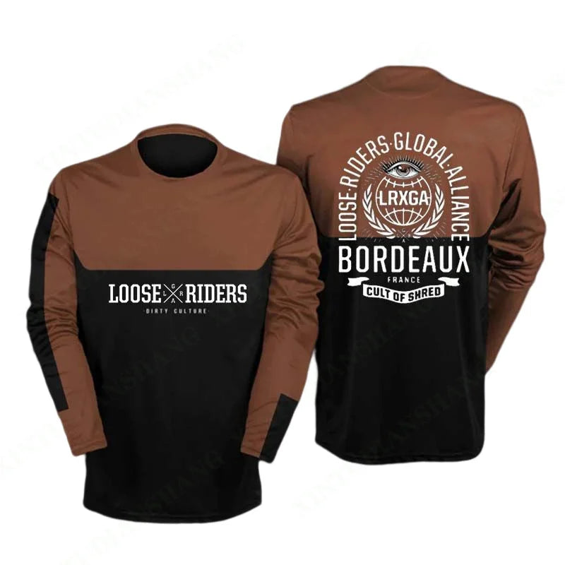 2025 Men's Loose Rider Jersey DH Motocross Endurance Downhill Jersey BMX Mountain Bike Shirt Outdoor Bike T-shirt