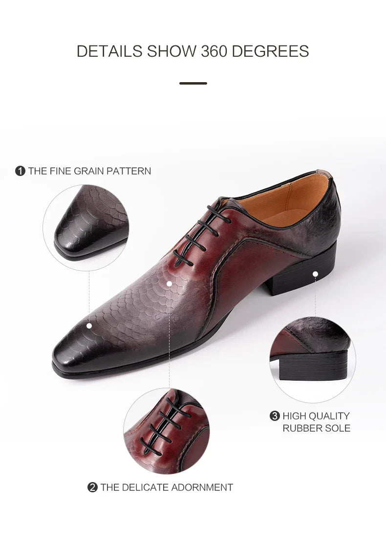 Luxury Business Men Oxford Shoe Elegant Top Quality Formal Genuine Leather Shoe Man Derby Brogues Shoes Wedding Party Shoes