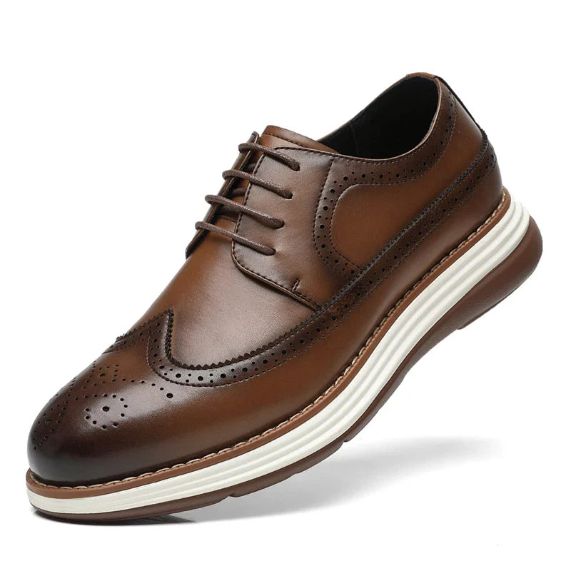High End British Style Office Business Dress Shoes Men's Casual Leather Thick Soled Simple Walking Shoes Fashion Oxford Shoes