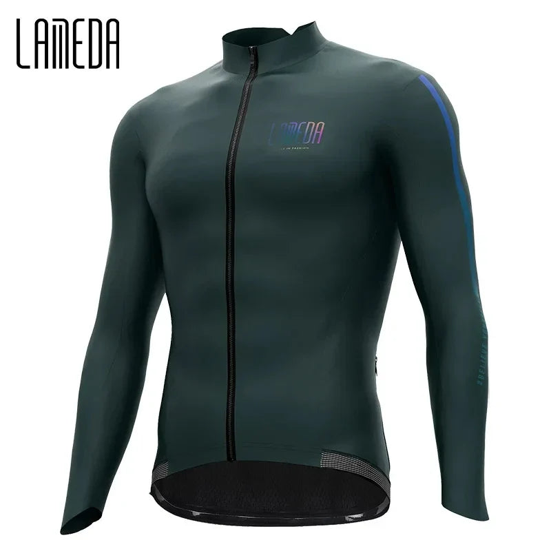 Winter Cycling Jacket for Men Windproof Fleece Men's Bike Jacket MTB Cycling Clothing Bicycle Coat Jackets with Pockets