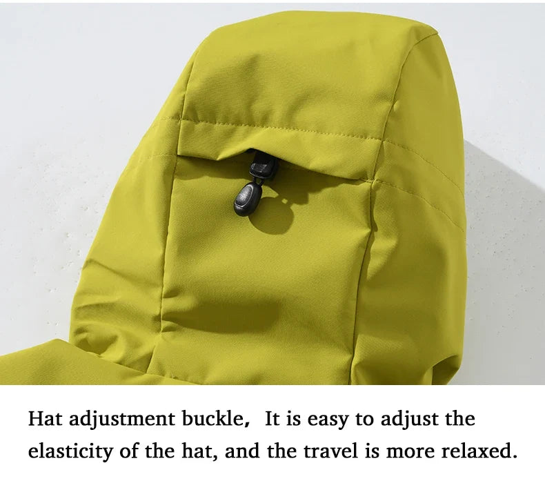 Unisex Waterproof Windbreaker Jacket - Single-Layer Raincoat for Hiking, Camping - Certified Moderate Rain Protection