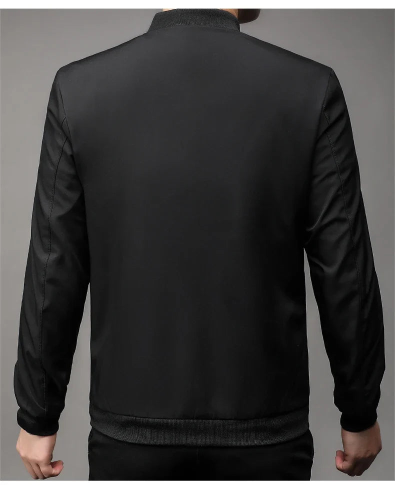 Men's High-Quality Fashion Spring Baseball Collar Business Casual Jacket Handsome Youth Coat Dad Jacket M-5XL