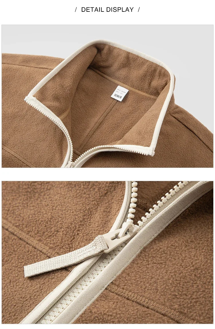 Jacket Men Anti-Static Fur Coat New Autumn 2024 Warm Fleece Couple Style Collar Top