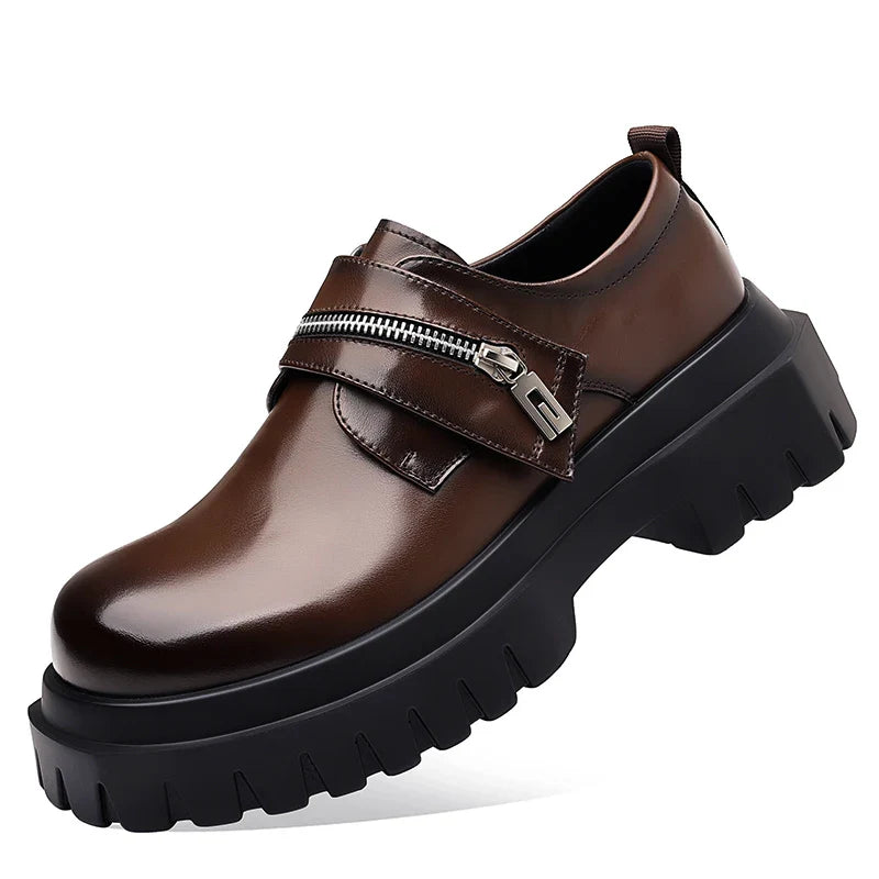 2026 New Derby men's leather shoes Thick bottomed British style design Leisure Party Business Office Luxury adult shoes