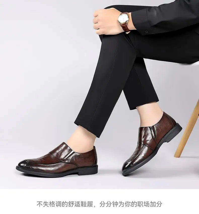 Luxury Brand Men Leather Formal Business Shoes Male Office Work Flat Shoes Oxford Breathable Party Wedding Anniversary Shoes