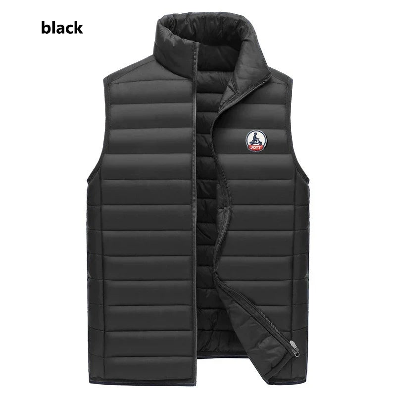 Europe Spring Autumn Embroidery Men Women With Zipper Sleeveless Vest Front Going Out Light Thin Hooded Down Long sleeves Jacket