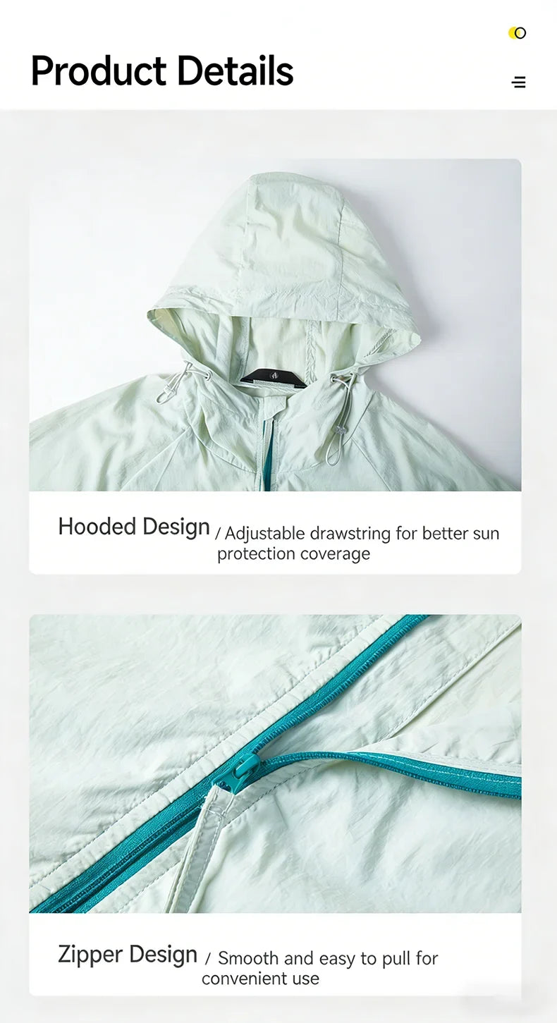 Summer Windbreaker Men Women Lightweight Sun Protection Jacket Unisex Camping Climbing Hiking Outdoor Waterproof Coat