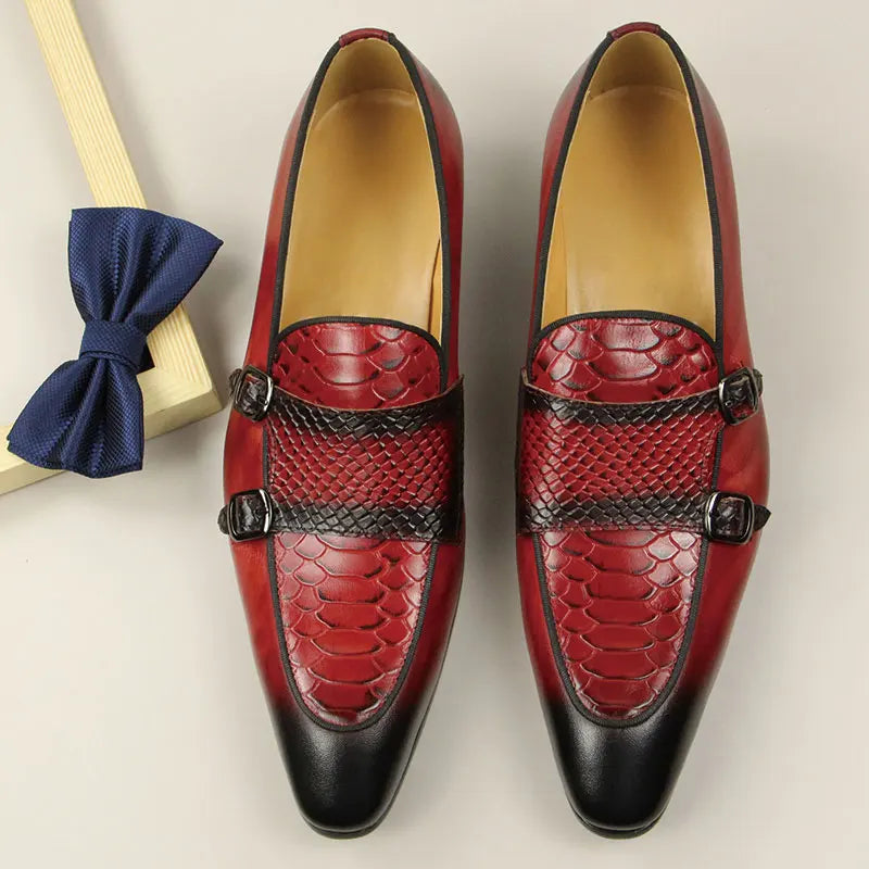 New Summer Pointed Toe Crocodile Print Loafers Leather Shoes for Men's Classic Casual Fashion Wedding Luxury Leather Shoes Gift