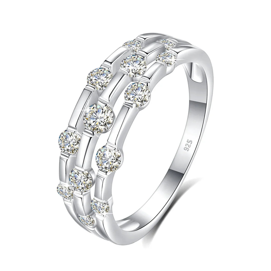Trending Wedding Band Moissanite Ring With Certificate Genuine Silver 925 Enagement Jewel Gift For Women Positive Stones