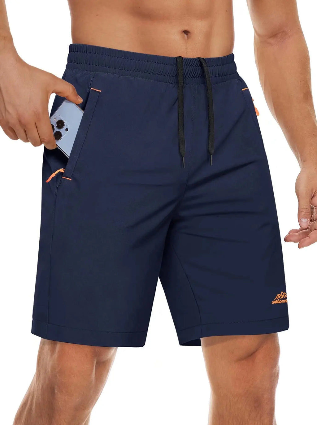 Quick Dry Athletic Running Shorts with Zipper Pockets Men's Summer Shorts for Gym Training Workout Hiking Casual Shorts