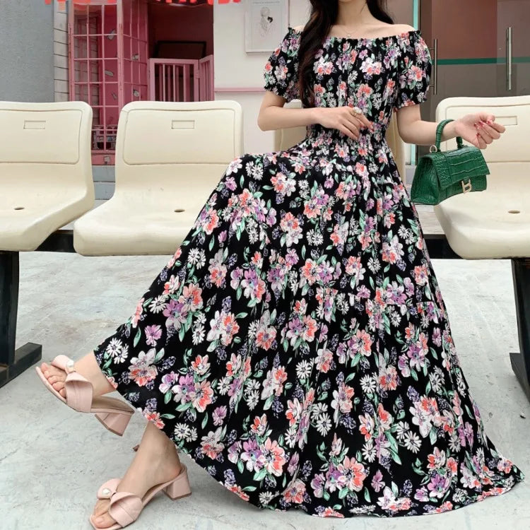 New Summer Dress Women Indian Clothes Cotton Linen Long Maxi Vintage Sexy Korean Casual Bohemian Floral Robe Vestidos Feminino
