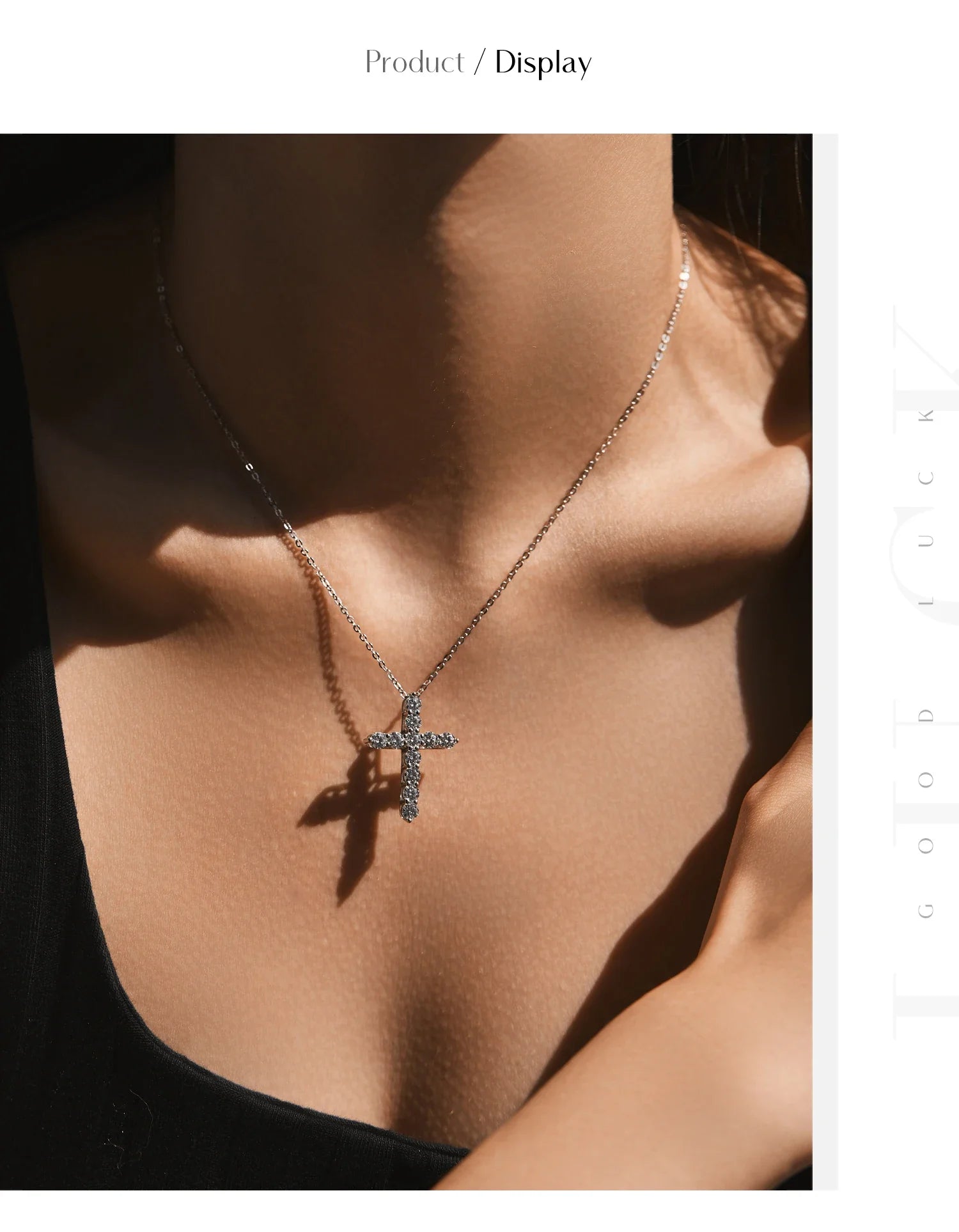 D Color Moissanite Necklace 925 Sterling Silver Exquisite Cross Link Chain Pendant Necklace For Women Fine Jewelry Gift