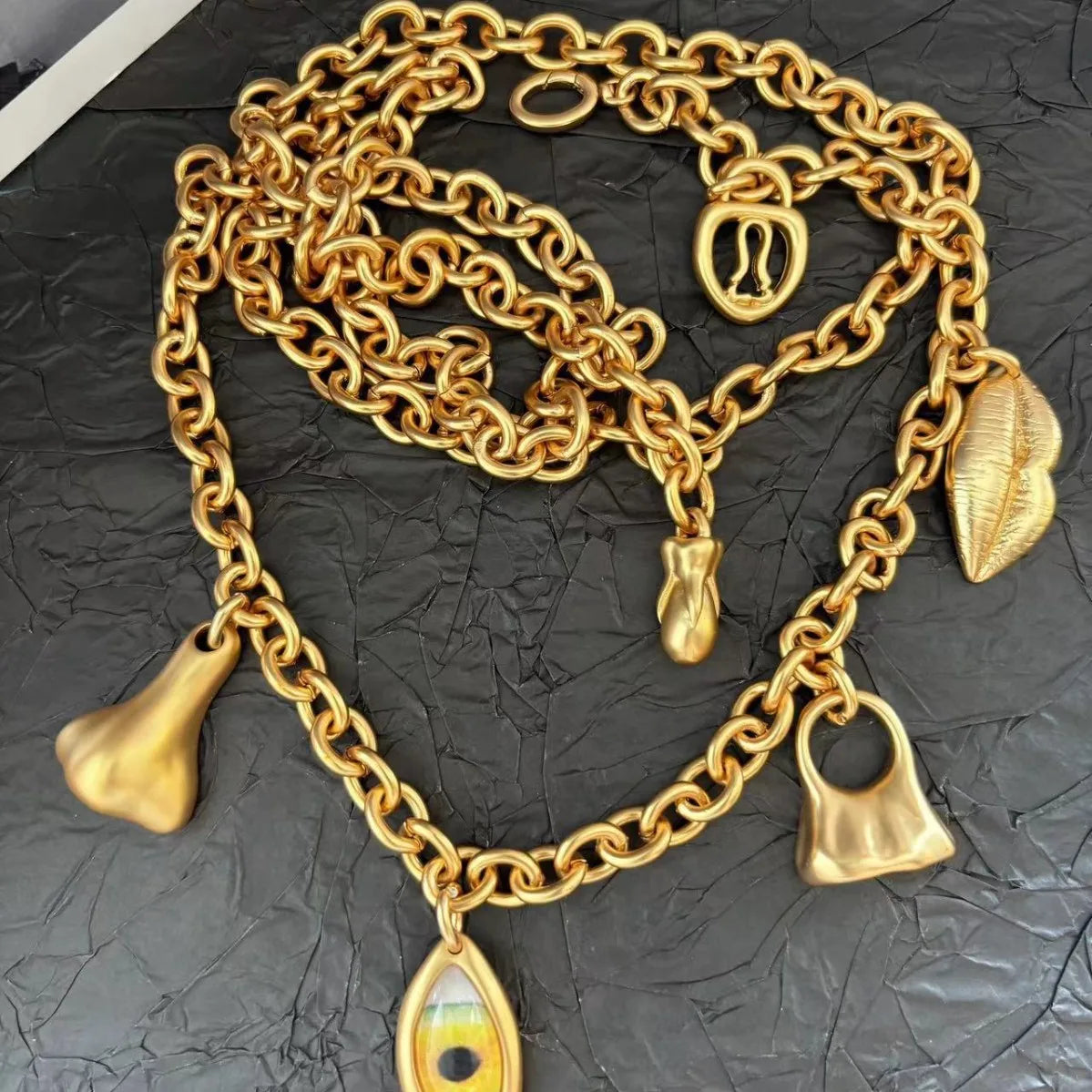 Summer new high-quality copper gold-plated necklace, waist chain and bracelet sets