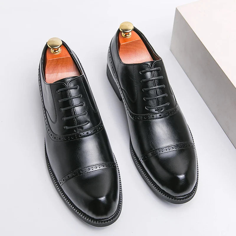 Men's Casual Business Shoes – Breathable Leather Office Footwear, EU Sizes 40–48