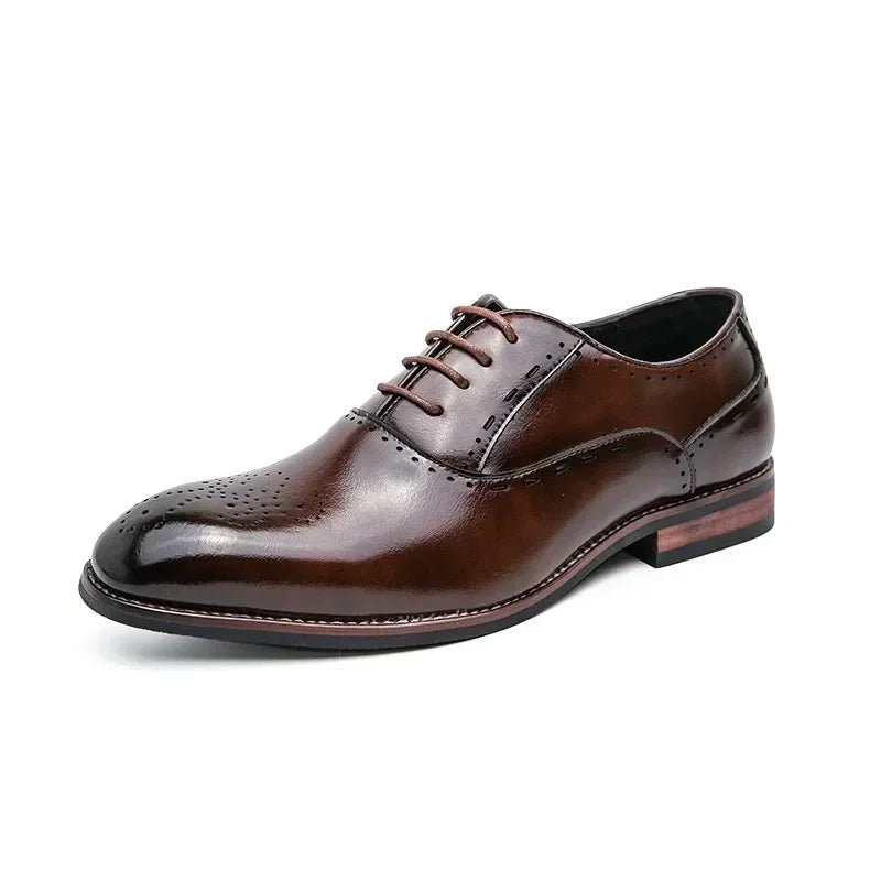 High Quality Leather Business Formal Shoes 2026 Classic Italian Casual Dress Shoes Men Elegant Office Formal Oxford Shoes
