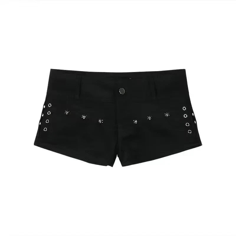 Women's Tassel Denim Shorts Streetwear Low Waist Mini Jeans Shorts 2000s Vintage Y2k Cowboy Short Pants Harajuku Clothes