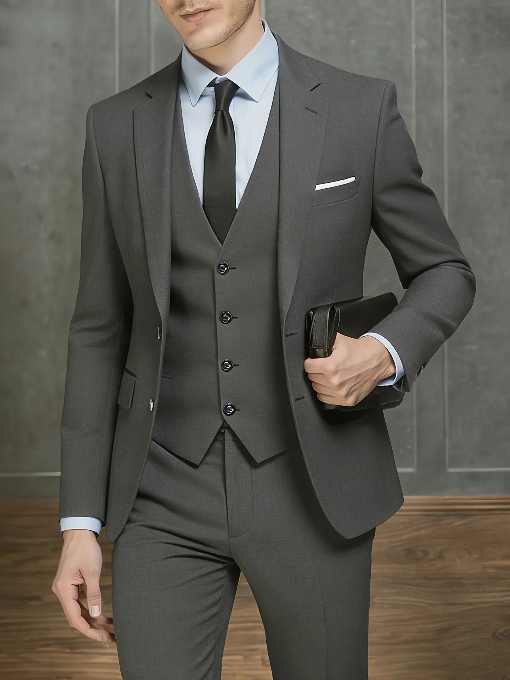 New Arrival Men's 3-Piece Suit Slim Fit Formal Set – Perfect for Wedding, Party, Business, Prom & All Formal Occasions