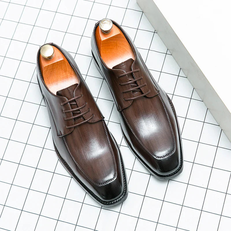 Men's Casual Oxford Shoes men Black Dress Wedding Shoes Luxury Pointed Toe Office Fashion Derby Shoes Business Leather Shoes