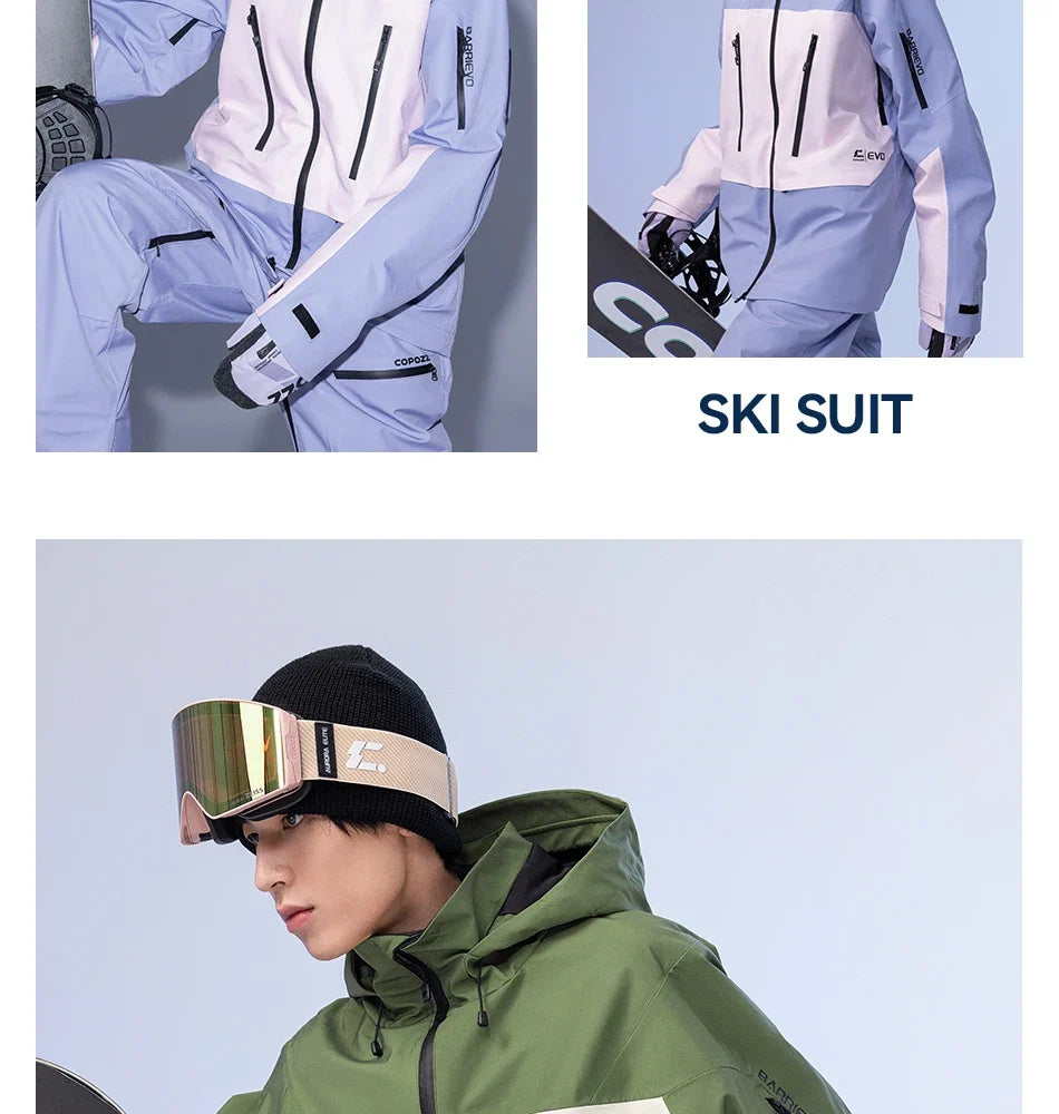 Ski Jacket Women Man Hooded Ski Wear Windproof Winter Overalls Hoodie Waterproof Outdoor Sports Clothing Snowboard