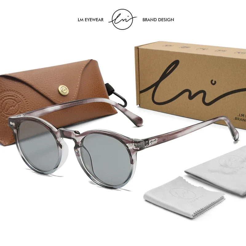 Retro Round Polarized Sunglasses Women Men Classic Leopard Frame Driving Shades Vintage Sun Glasses Unisex UV400 Gafas De Sol