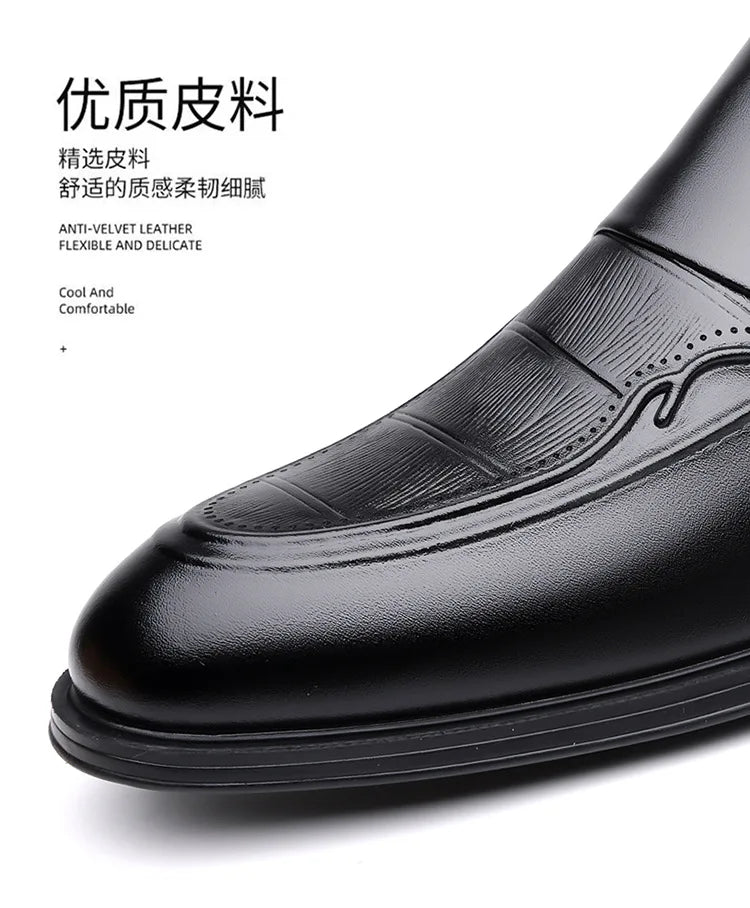 Spring Autumn New Leather Shoes for Men Solid Color Business Casual Shoes Male Fashion British Style Dress Shoe Man