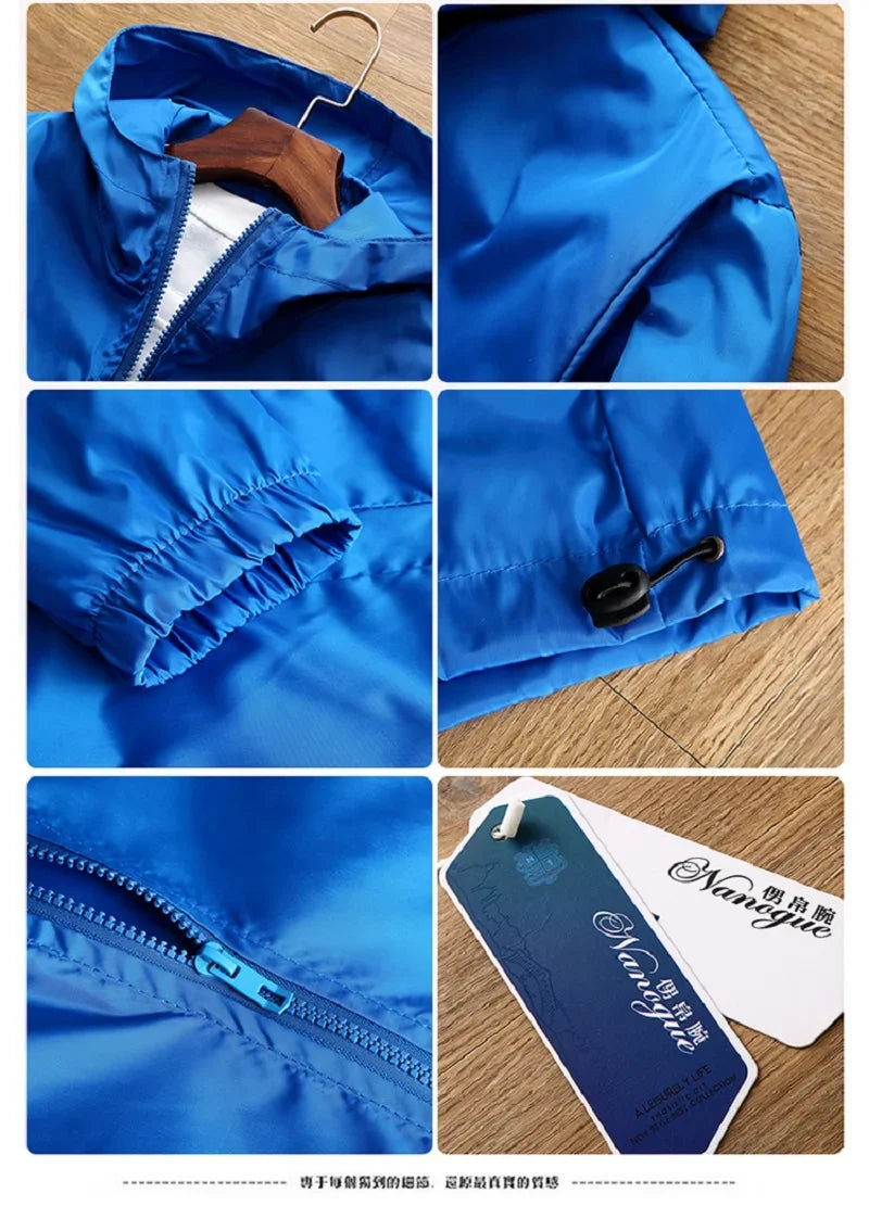 Sunscreen Waterproof FBI Shield Casual Jackets Ultra Light Men's Summer Hooded Jacket Super Thin Windbreaker Packable Skin Coat