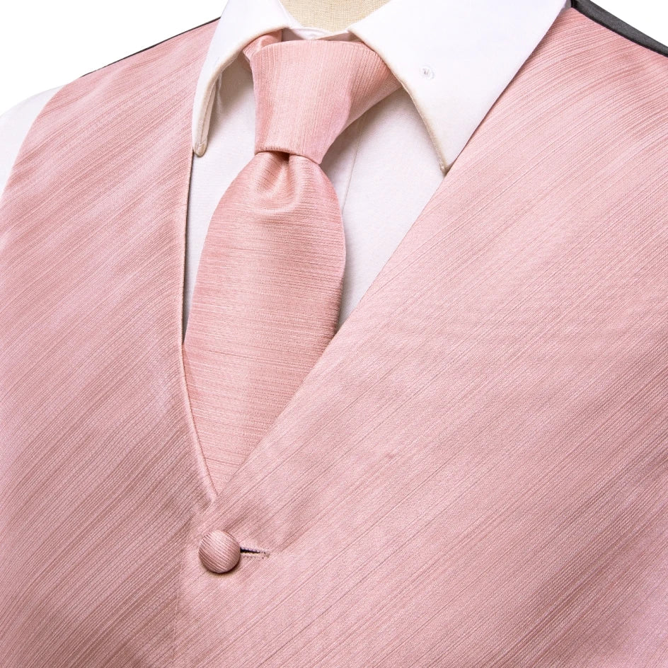 Dark Red Men's Vests Silk Paisley Jacquard Waistcoat Jacket NeckTie Hanky Cufflinks for Men Business Party Designer Gifts